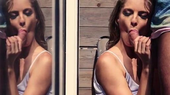 Two Studs Fuck Hot Babe On Balcony All Night!