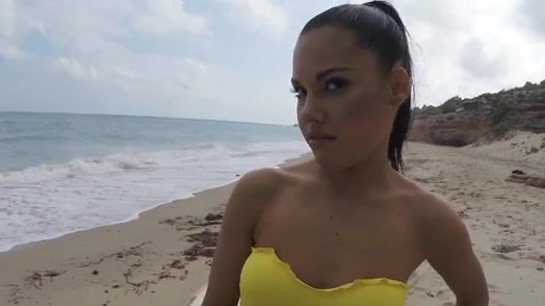 Passionate Beach Sex With Ocean Waves Crashing Around Them!