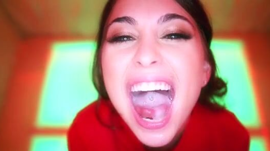 Little Riley Deepthroats Cock On Her Knees!