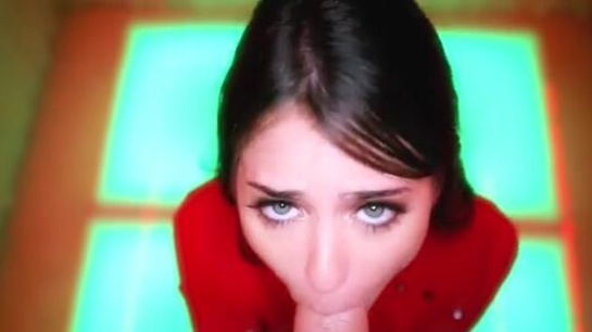 Little Riley Deepthroats Cock On Her Knees!