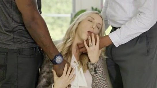 Blonde Squirts Hard While Fucking Black Guys
