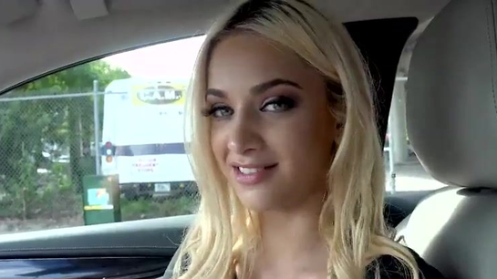 Driver Picks Up Sexy Blonde For A Wild Car Fuck!