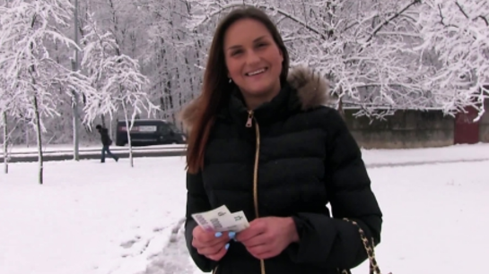 Smiling College Girl Fucks Stranger For Money!