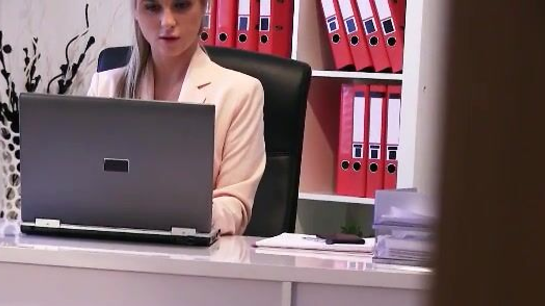 Beautiful Blonde Can't Resist Fucking At Work!