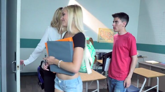 Teacher Gives Two Students Special After-Class Lesson!