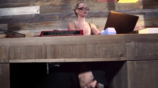 He Hid Under Table But Horny MILF Still Caught Him!