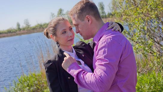 Russian Teacher Fucks Student In The Bushes!