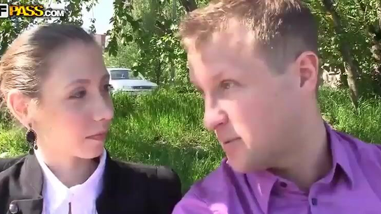 Russian Teacher Fucks Student In The Bushes!