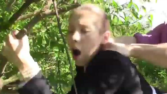 Russian Teacher Fucks Student In The Bushes!
