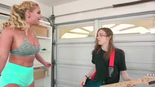 Stepmom Punished Him Like A Little Bitch For Interrupting Her Yoga!