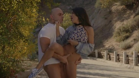 Cute Chick Fell For Her Mom's Man And Kissed Him On Their Morning Walk!