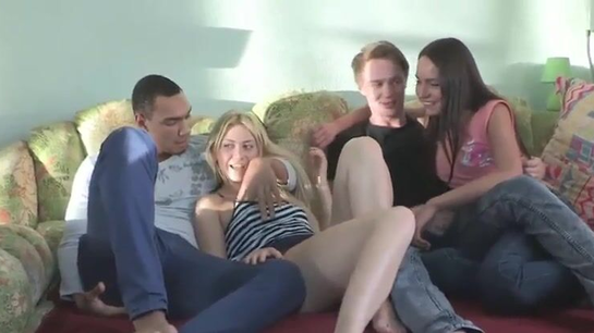 Russian guys swap girlfriends and pound them senseless for fun!