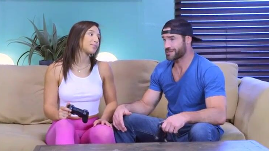 Cute Gamer Girl Screams As Two Huge Cocks Stretch Her Tight Pussy And Ass!