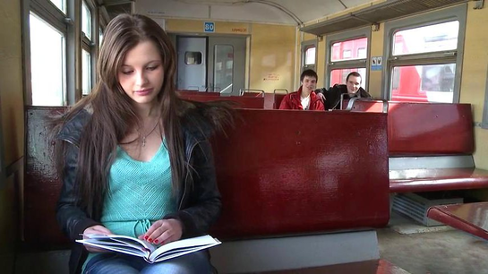 Two Students Pick Up Lonely Train Girl For Sex!