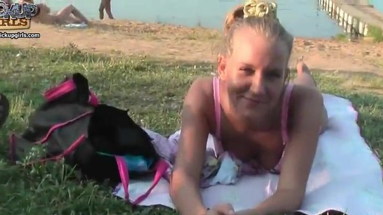 Lonely Girl Sunbathing On The Beach Got Picked Up And Fucked By Pros!