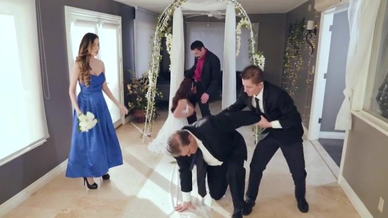 Poor Husband Almost Had A Heart Attack Seeing His Wife Suck Another Guy At The Wedding!