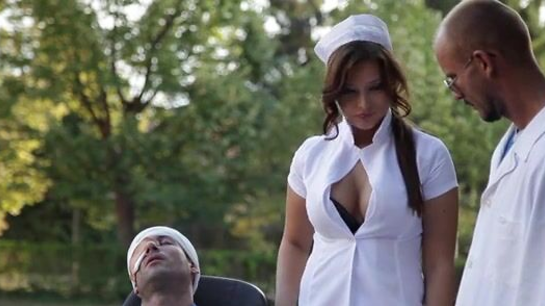 Sexy Nurse Sucks And Fucks Disabled Patient In Wheelchair!