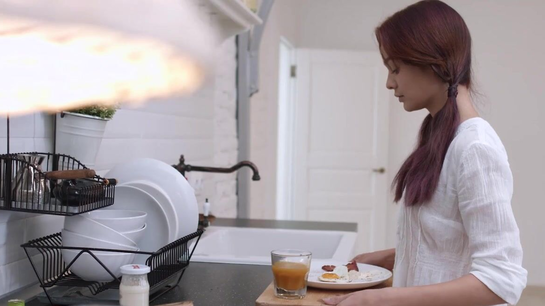 Young Moscow Girl Serves Breakfast Then Rides Him In Bed!