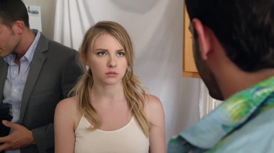 Two Guys Roughly Fuck Young Slut And She Fucking Loves It!