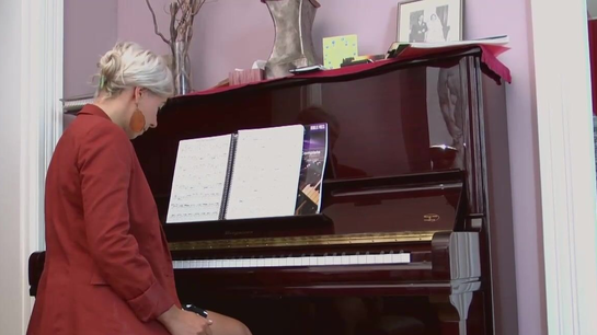 Piano Play Made Her Horny - Hairy Pussy Play