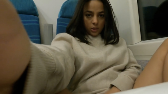 Horny Girl Fingering Pussy On Train To London