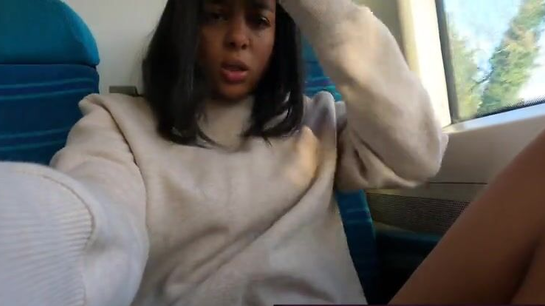Horny Girl Fingering Pussy On Train To London