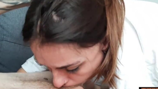She Seduced Him With A Blowjob In Sexy Pantyhose!