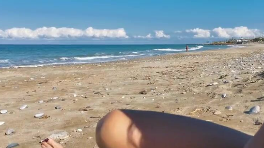 Wife Made Her Husband Cum While People Walked By On The Beach!
