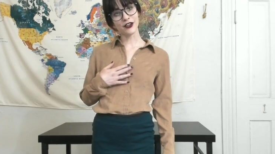 Sexy Small Tit Teacher Dirty Talks In Hot POV!
