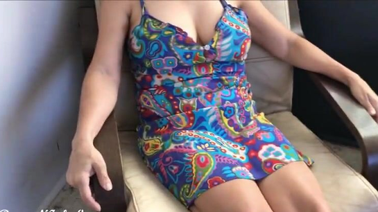 Horny Married Neighbor Strips Her Panties Off Just For Me!