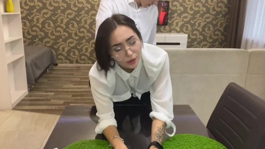 Hot Secretary Gets Fucked Doggy Style By Young Boss
