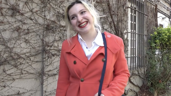 19 Year Old Parisian College Girl Flirts With A Stranger!