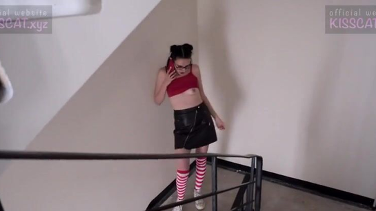 Step Sister Sucks My Cock While Talking To Her Boyfriend On The Phone!