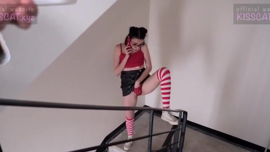 Step Sister Sucks My Cock While Talking To Her Boyfriend On The Phone!