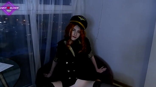 Aeroflot Stewardess Gets Her Tight Pussy Fucked After The Flight!