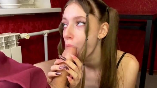 Young Babe Deepthroats My Big Cock Until I Explode In Her Mouth!