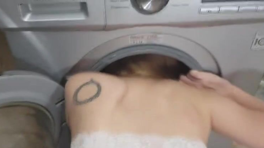 Talking To Him 5 Minutes Later I'm Stuck In The Washing Machine Getting Fucked