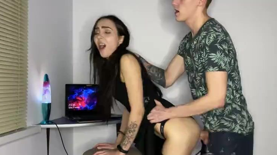 Got Rock Hard For Brother's Wife While She Sat At The Computer!