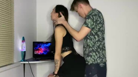 Got Rock Hard For Brother's Wife While She Sat At The Computer!