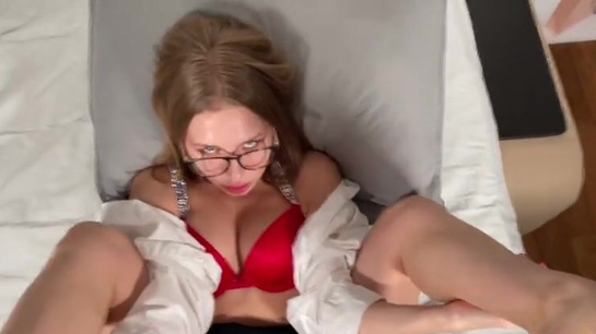 Young Russian Teacher Fucked Student & Took Cum On Glasses!
