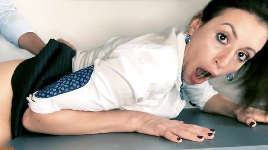 Cheating Secretary Takes Boss's Big Cock At Work!