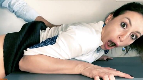 Cheating Secretary Takes Boss's Big Cock At Work!