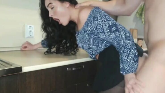 She Was Cleaning The House When He Fucked Her Ass Hard!