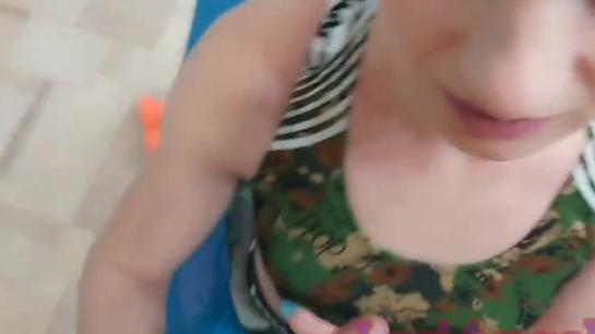 Fit Russian Gym Slut Sucked Trainer And Took Facial Cum!