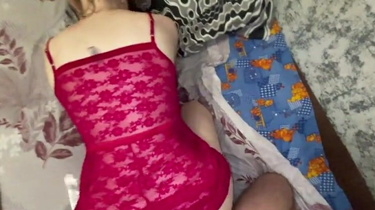 My Husband Loves Fucking Me Hard In Red Lingerie!