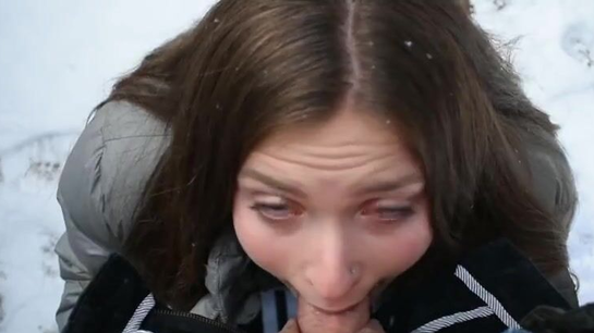 My Friend Sucked My Dick In Freezing Cold And Took A Facial!
