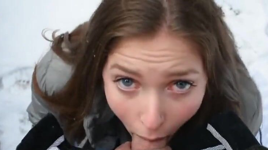 My Friend Sucked My Dick In Freezing Cold And Took A Facial!