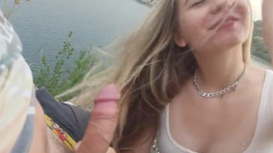 Hot Outdoor Blowjob With Amazing Quarry View!