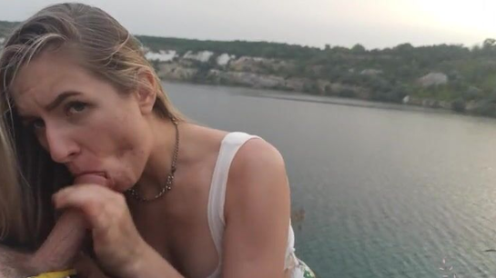 Hot Outdoor Blowjob With Amazing Quarry View!