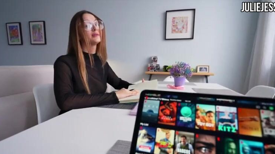 Nerdy Stepsister's Face Covered In Thick Loads Of Cum!
